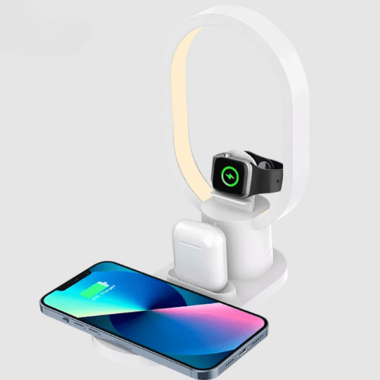 Cargador Rápido 15W Inalámbrico 4 en 1 Para IPhone y Samsung