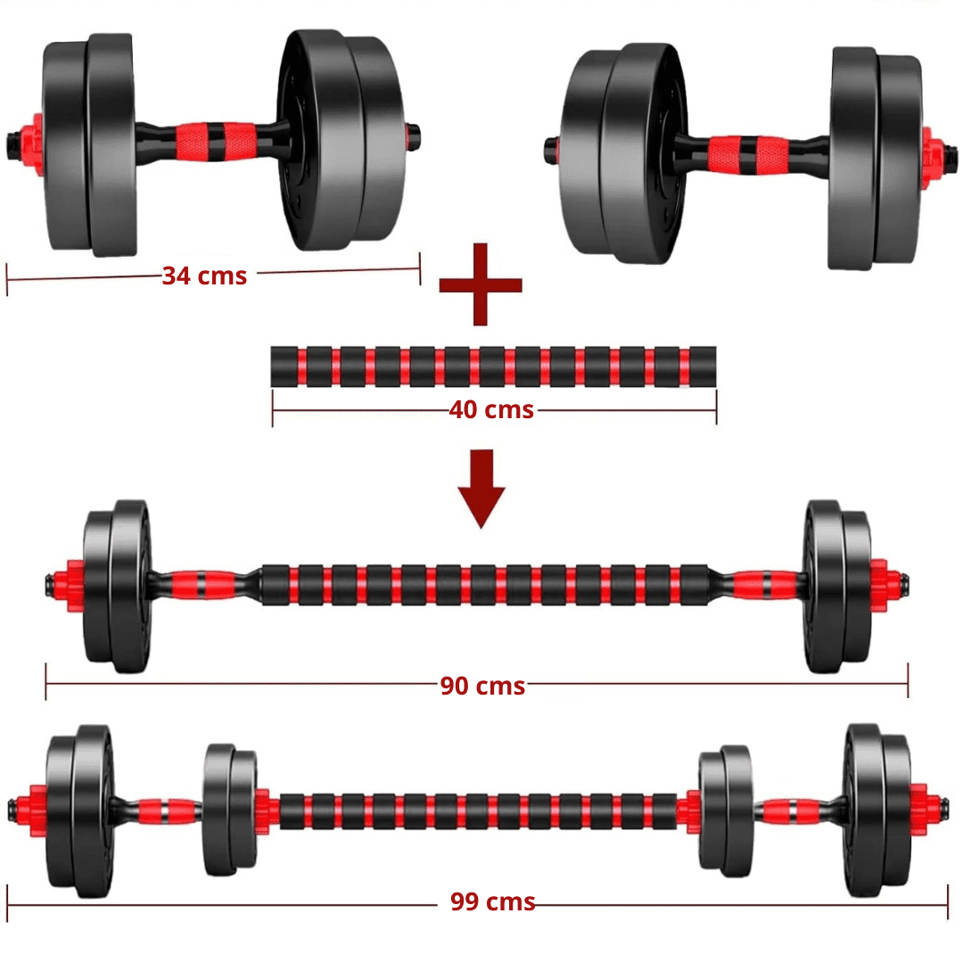 Set Mancuernas con Barra Extensora 15 kg