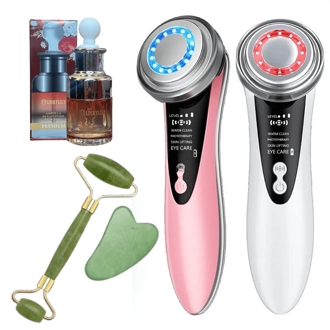 Masajeador Facial Skin Led + Serum Facial + Roller Facial