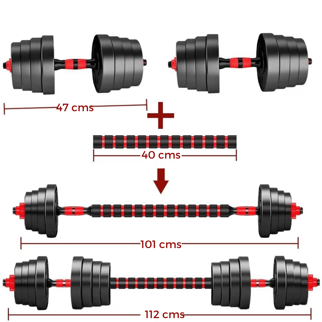 Set Mancuernas con Barra Extensora 30 kg